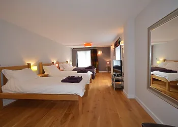 Family bedroom with TV