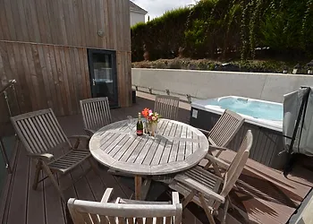 Enjoy the private hot tub