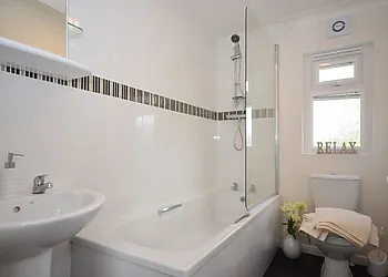 Bathroom with shower over bath