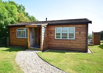 View towards the log cabin