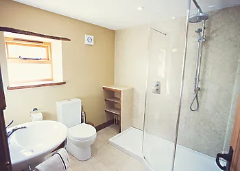 En-suite shower room leading off the twin bedroom