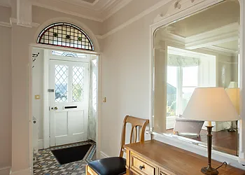 A grand entrance enhances this lovely house