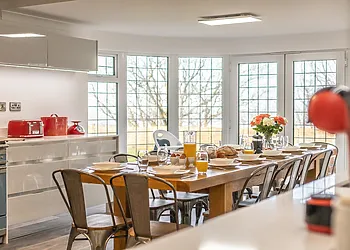Dining area with distant sea views 