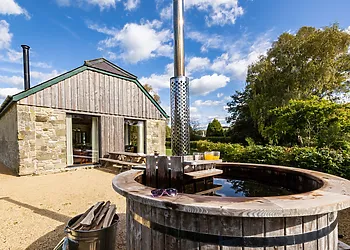 View towards the property with wood fired hot tub