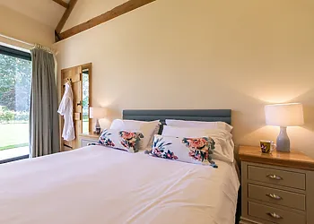 King-size bedroom with TV and beautiful views