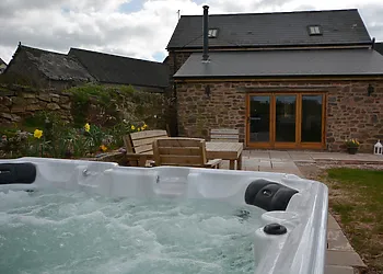 Looking towards the property from the hot tub