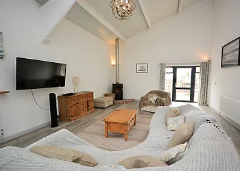 Sink into the large comfy sofa