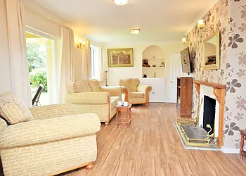 Lounge area with open fire