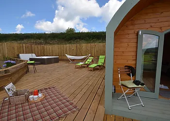 Large sunny decked area