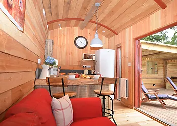 Open plan kitchen/living area - opening onto the decking area