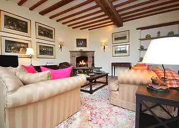 Curl up in front of the open fireplace