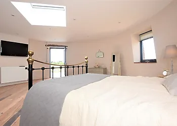 Central skylight floods the room with natural light