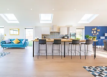 Social kitchen area and breakfast bar