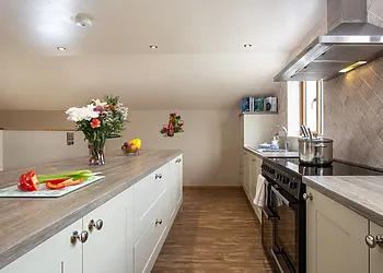 Ample kitchen space for making a home cooked meal