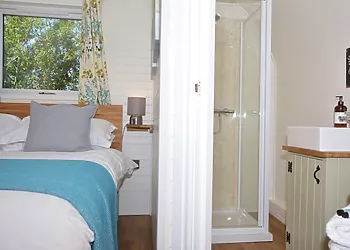 Shower room just off the bedroom area