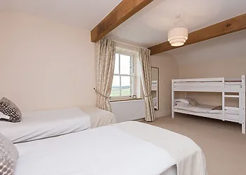 A spacious family bedroom