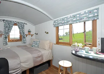 And when the day is done, cosy up in the double bed