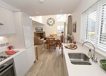 View of the dining area from the kitchen