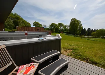 Enjoy the views from the bubbling hot tub