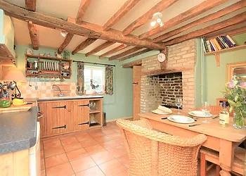 The kitchen/diner is well-equipped for holiday cooking