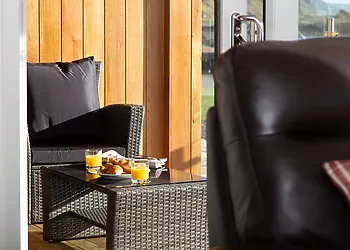 Head on to the decking for a morning coffee