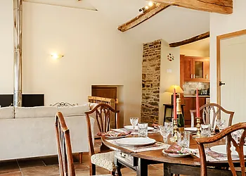 Spacious open-plan living space in this barn conversion