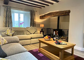 Beautiful lounge with exposed beams