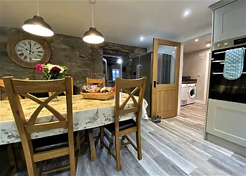 Spacious kitchen with large fridge/freezer
