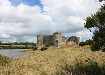 Carew castle with mill pond providing a lovely circular walk