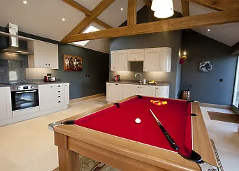 The table converts into a wonderful pool table