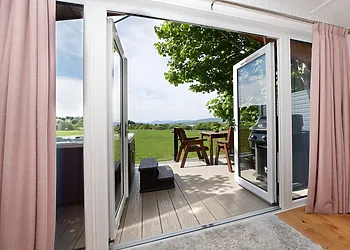 Step outside to the private balcony and enjoy the views