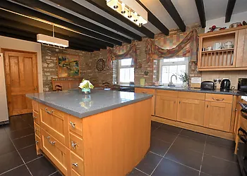 Spacious kitchen with centre island