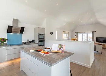 Open plan kitchen with island
