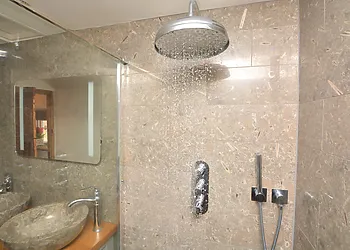 Take a long soak in the rainfall shower