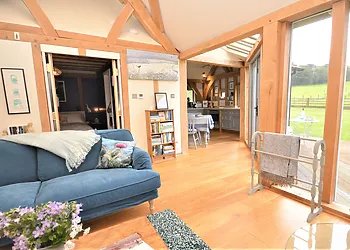 Open plan lounge, kitchen and dining area