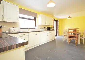 Superb kitchen/diner leading to rear enclosed garden and decking area
