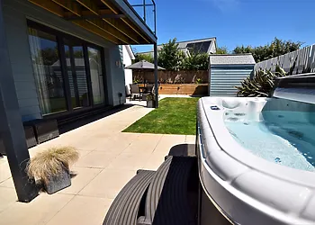 Relax in the private hot tub