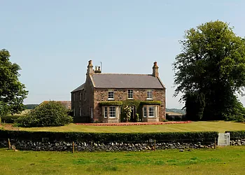 View towards the amazing detached farmhouse with enclosed garden and hot tub
