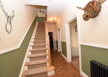 Heading up the stairs to the first floor