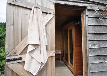 A communal sauna within the grounds