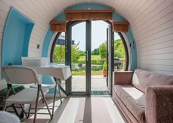 This wonderful pod provides comfortable seating for relaxing 