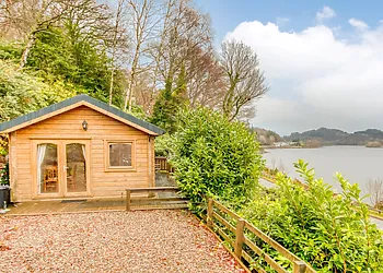 Views towards this lodge in an elevated position overlooking Loch Earn