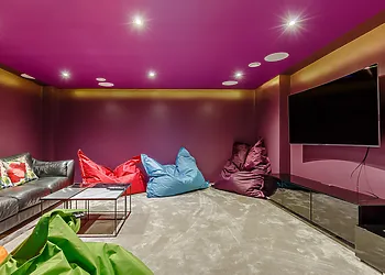 Snuggle in and watch a film in the home cinema room