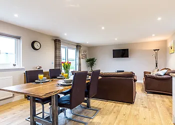 Open-plan lounge/kitchen/diner with Smart TV