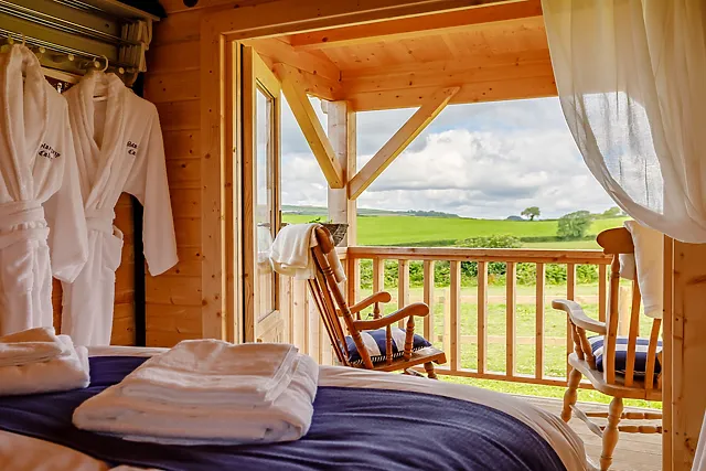 This Polbathic cabin trades sea views for wide views across the valley