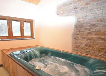 Private indoor hot tub 