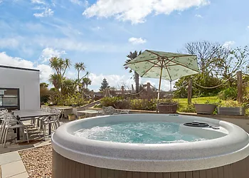 Hot tub and terrace area