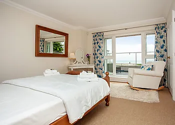 Master bedroom with sea views