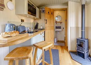 Wood burner and en suite shower room