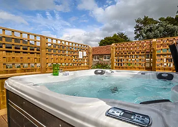 Relax in the private hot tub